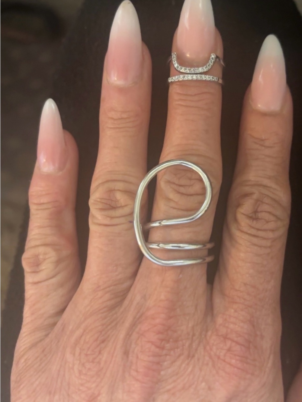 Silver Sculptural Wrap Ring - Women's Fashion Jewelry